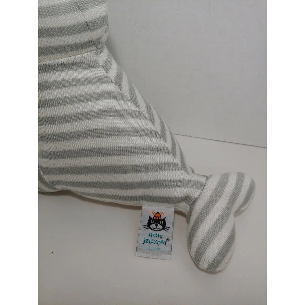 Little Jellycat Shiver Seal Chime‎ Rattle woven knit gray white stripes